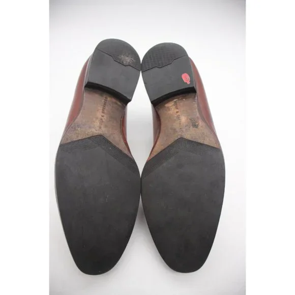 WOLF & SHEPHERD  Brown Ringer Leather Penny Loafers Men's Size 10.5 Dress Shoes - Picture 7 of 12